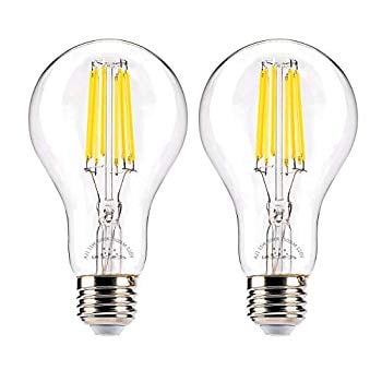 Leadleds 11W LED Filament Bulb 100 Watt Equivalent Medium Base E26 LED Light Bulbs Dimmable A21 LED Bulb Edison Style 5000k Daylight White 1500 Lumens 2-Pack 